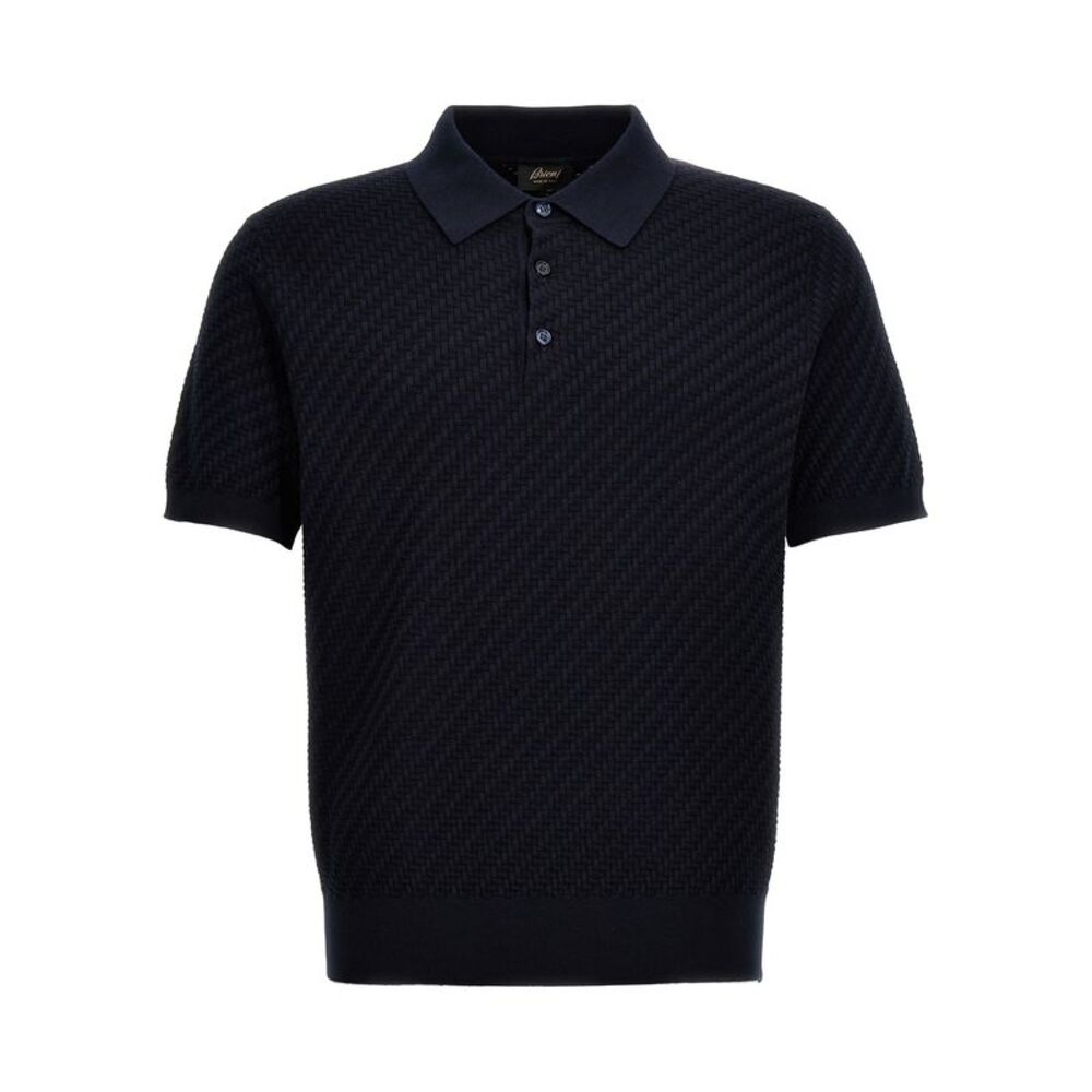 Brioni Blue Cotton Polo Men's Shirt
